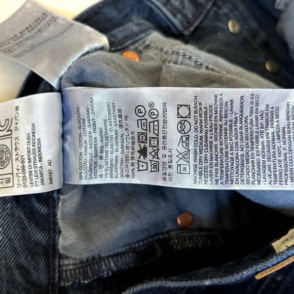 Levi's Womens Wedgie Jeans Size 31 Dark Wash Speckled Print Button-fly High-rise - Picture 14 of 14